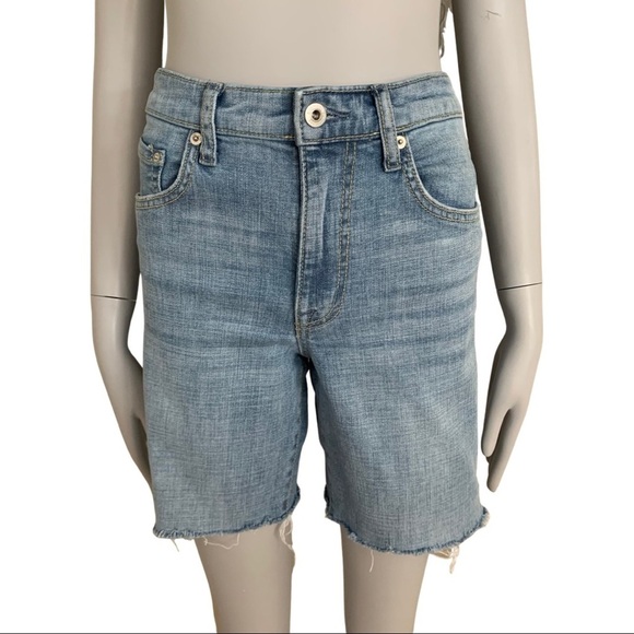 Ella Moss Pants - ELLA MOSS High Waist Straight Denim Shorts Raw Hem High Rise Size 4/27